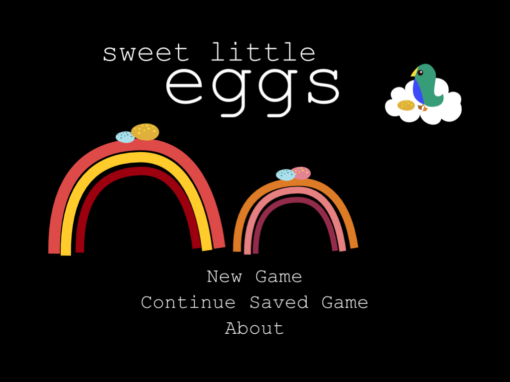 Screenshot from the 2010 iPad game Sweet Little Eggs